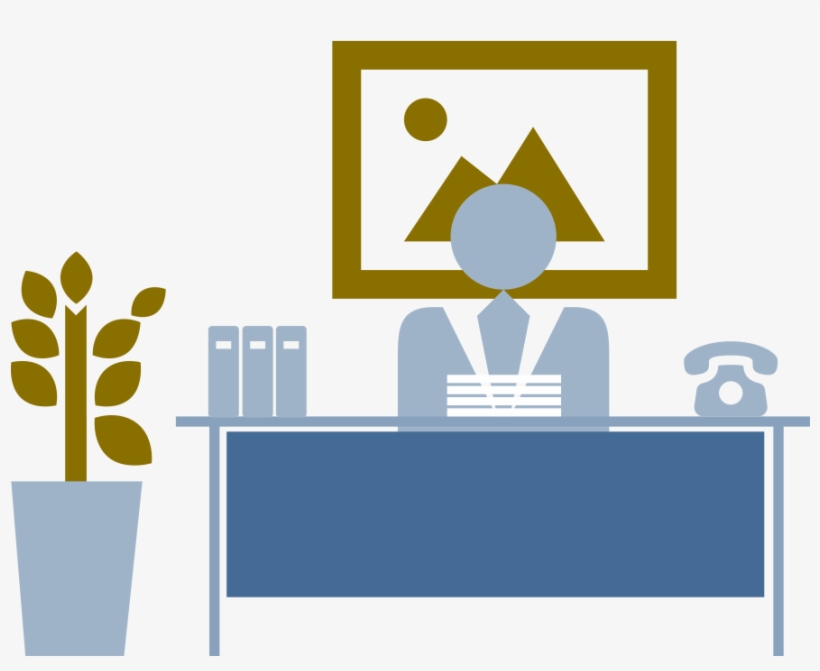 Old Man Sitting Behind His Desk - Graphic Design, transparent png