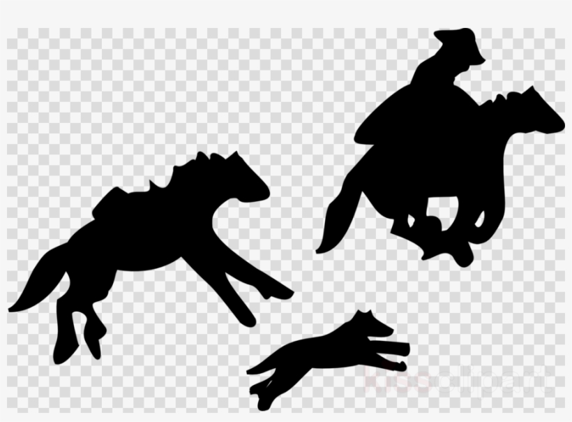 Png Cowboy And Horse Running Clipart Mustang Pony Clip - Clip Art, transparent png