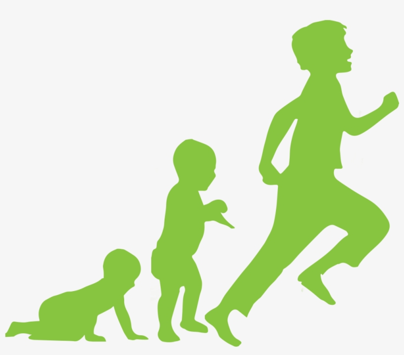 Children Running Silhouette, transparent png