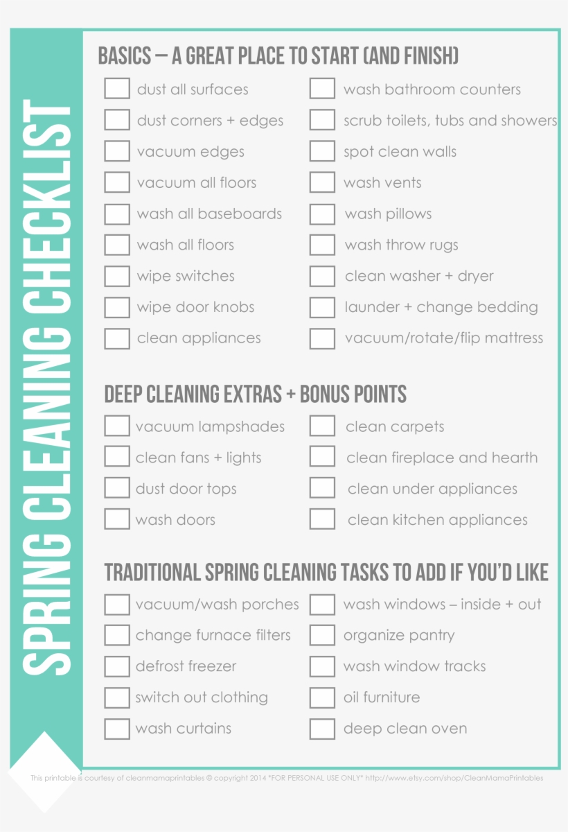 Download File - Fall Cleaning Checklist, transparent png