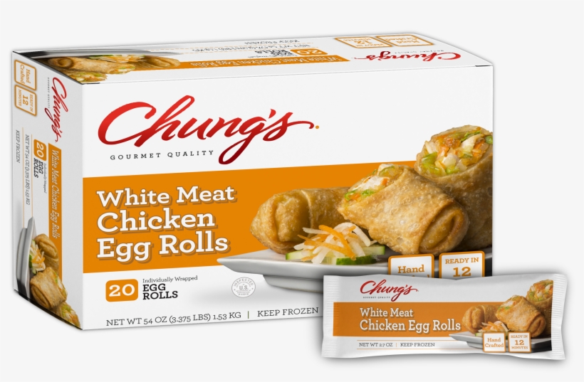 Chung's 20ct Individually Wrapped Chicken Egg Roll - Chung's Egg Rolls, White Meat Chicken - 4 Egg Rolls,, transparent png