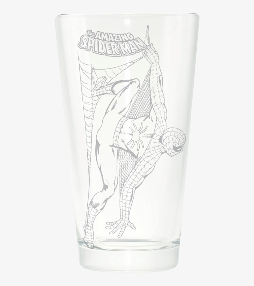 The Amazing Spiderman Etched Pint Glass - サーリアルエンターテインメント(surreal Entertainment)製のスパイダーマン(spider-man)パイントグラス, transparent png
