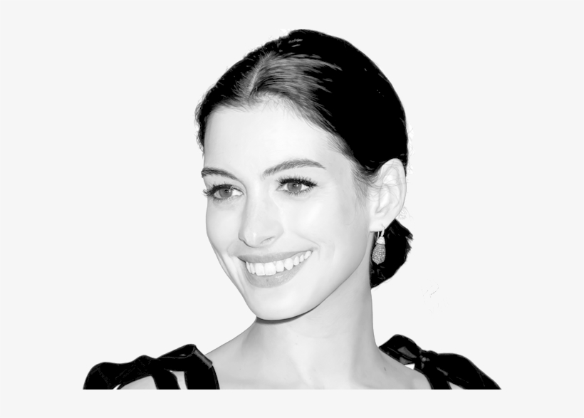 Anne Hathaway Png Image - Anne Hathaway Black And White, transparent png
