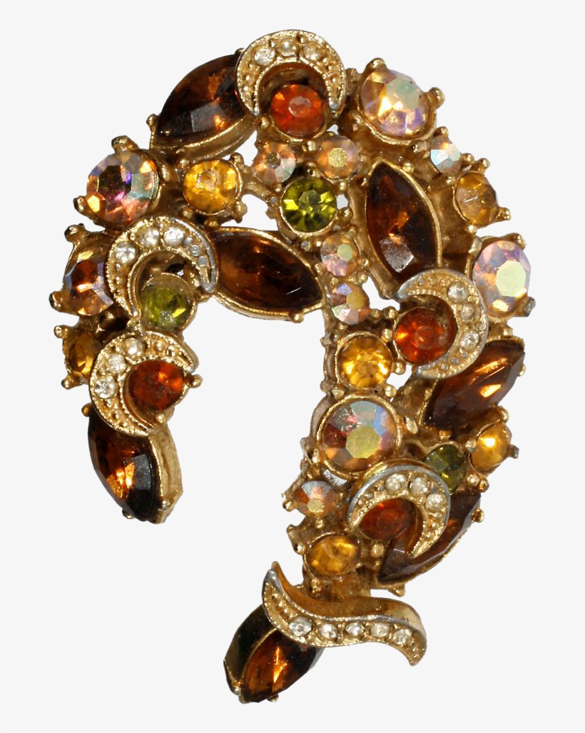 Sphinx Rhinestone Crescent Moon Pin Amber Rootbeer - Moon, transparent png