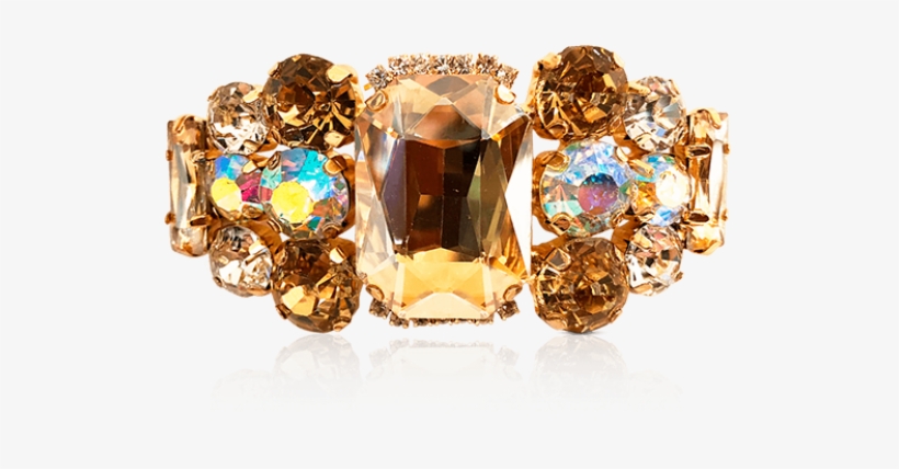 Faux Gem And Iridescent Rhinestones Clip - Diamond, transparent png