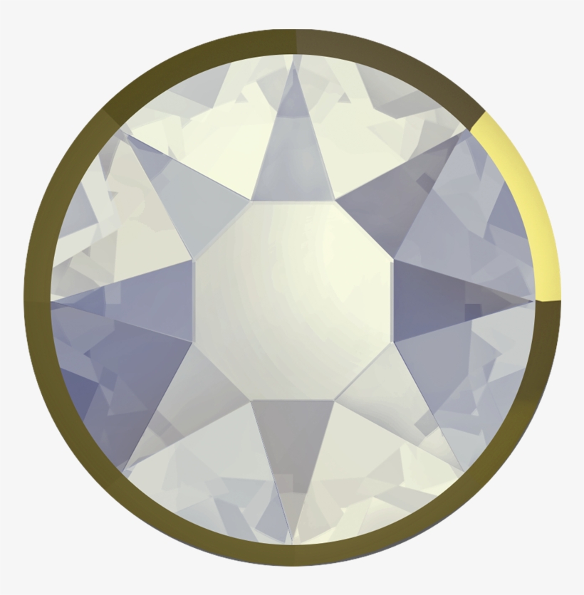 White Opal Rimmed Dorado Swarovski Rhinestones Flatback - Swarovski 2078 White Opal Hotfix, transparent png
