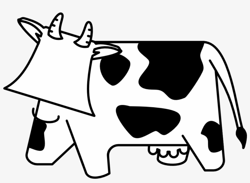 Cow Black White Line Art Hunky Dory Svg Colouringbook - Cartoon Clip Art Cow, transparent png