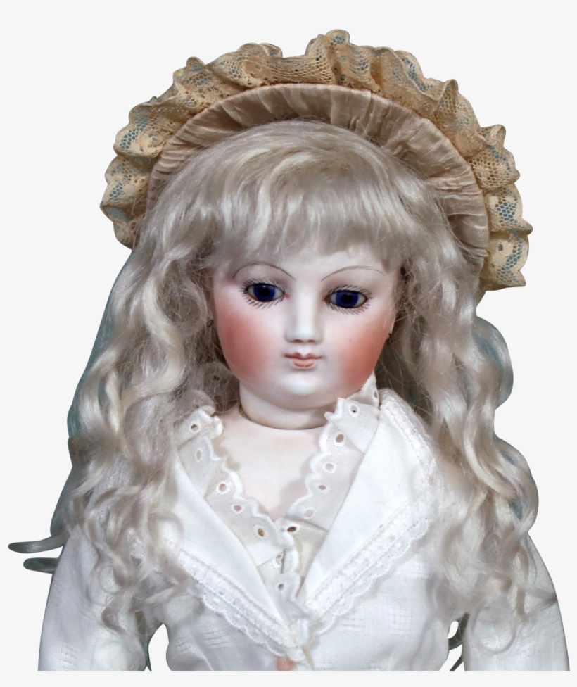 Amalie ~ Ash Blond Mohair Wig - Doll, transparent png