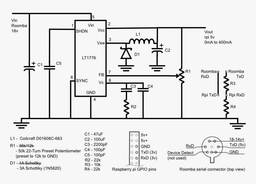 Roomba Interface Board Circuit - Roomba Motor Schematics, transparent png