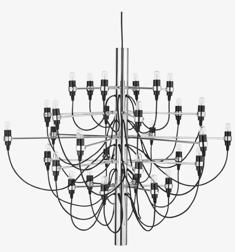 Gino Sarfatti Chandelier 30 Lightbulbs Silver Gino - Gino Sarfatti Mod 2097, transparent png
