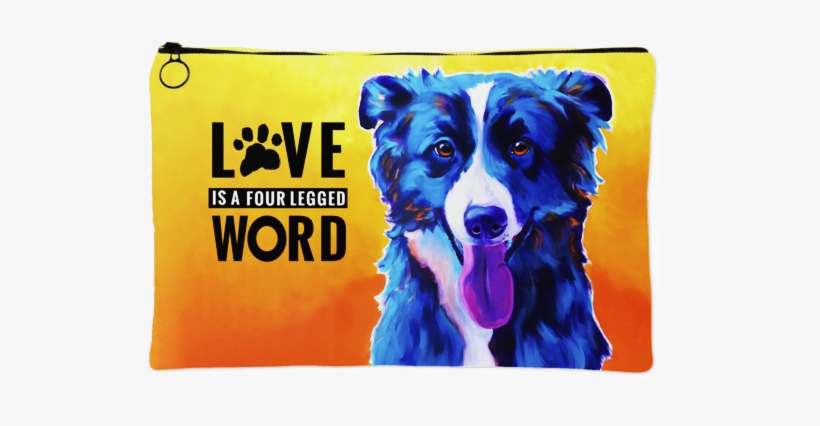 Border Collie Accessory Pouch - Canvas Print, transparent png