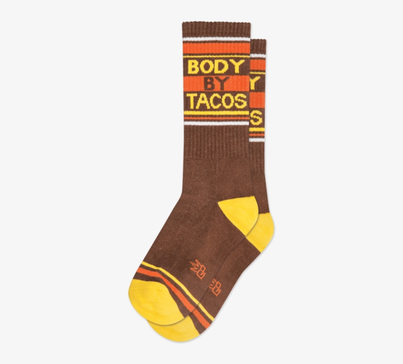 Body By Tacos Ribbed Gym Socks Weird Funny Gags Gifts - Sock, transparent png