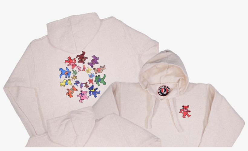 Grateful Dead Dancin' Bear Syf Natural Baja Hoodies - Grateful Dead Features Iconic Dancing Bears Baja Style, transparent png