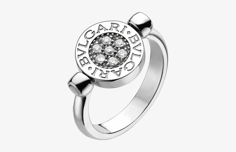 Bvlgari Flip Ring White Gold, transparent png