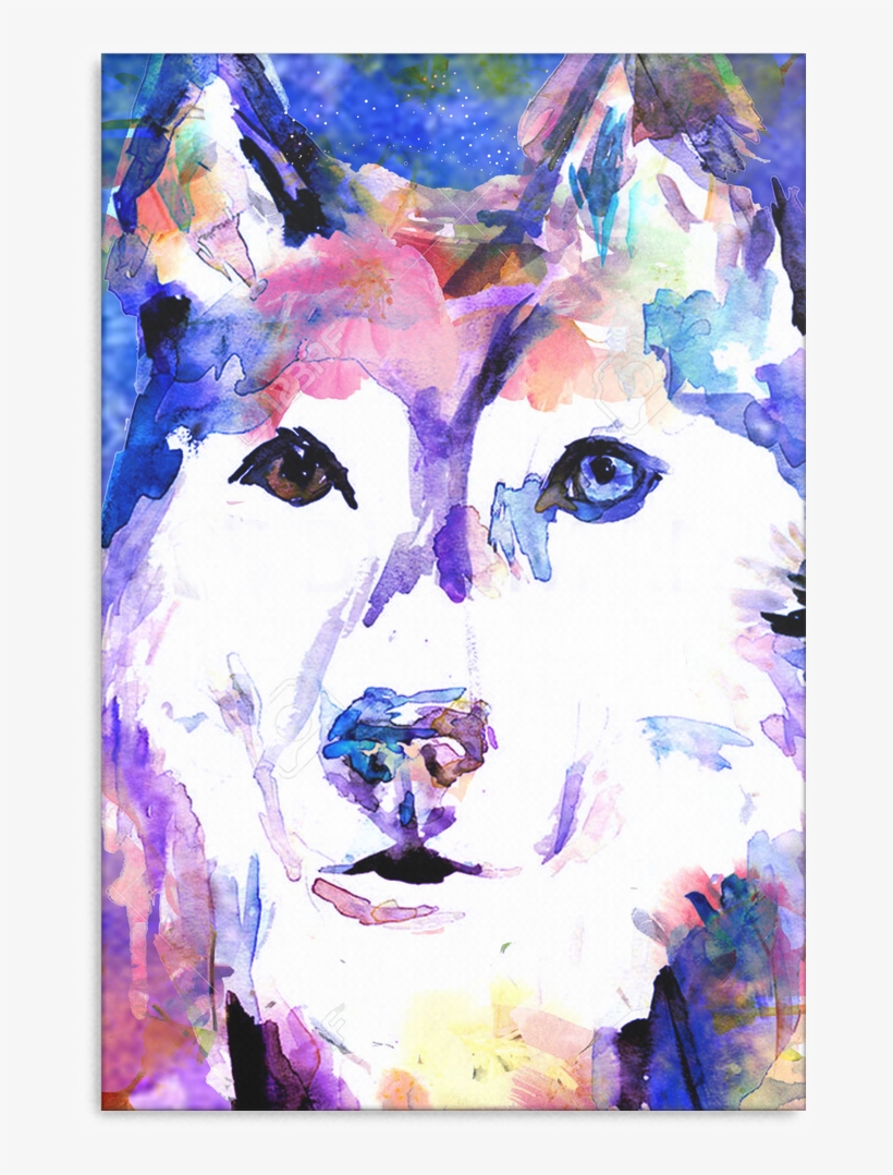 Husky Canvas P73 - Watercolor Animal Self Paintings, transparent png