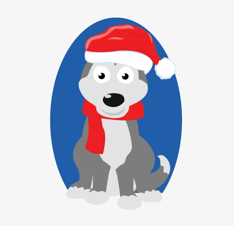 Christmas Siberian Husky - Christmas Husky Clipart, transparent png