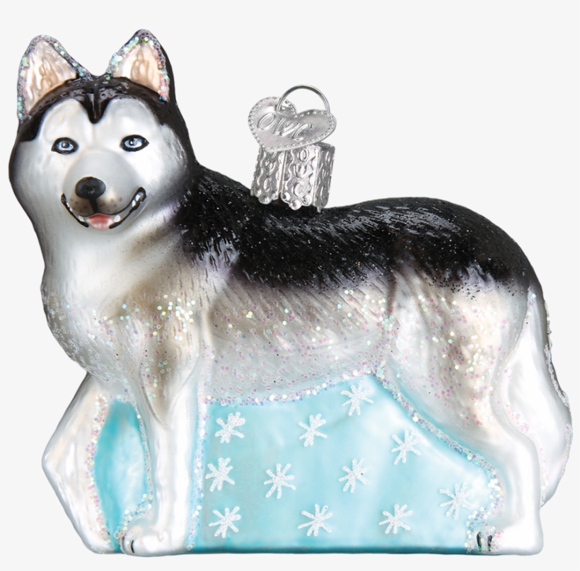Old World Christmas Siberian Husky Dog Glass Blown - Husky Ornament, transparent png