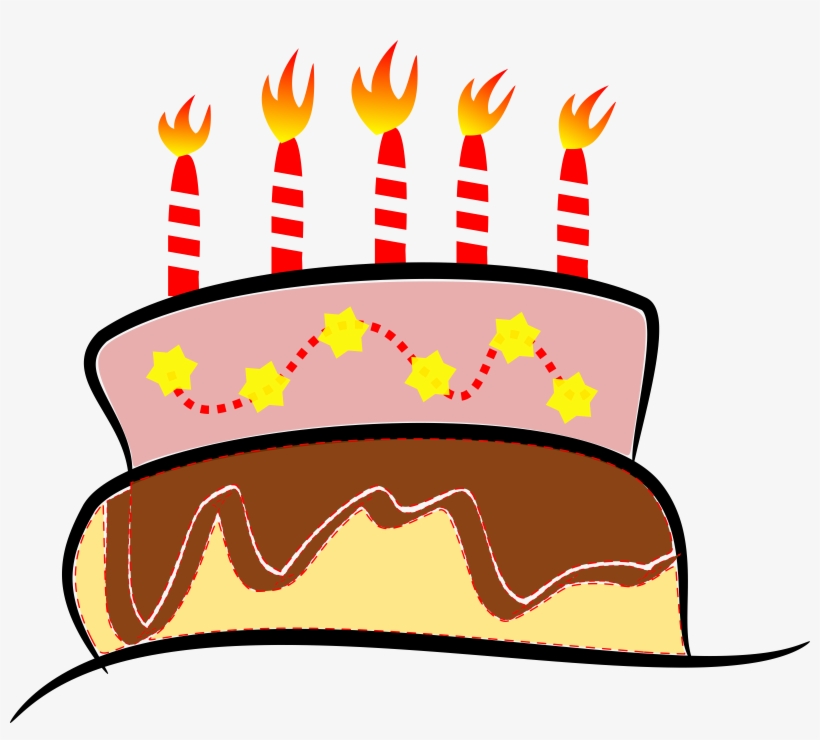 Free Cake Clipart Fifth Bday - Birthday Cake Gif Png, transparent png