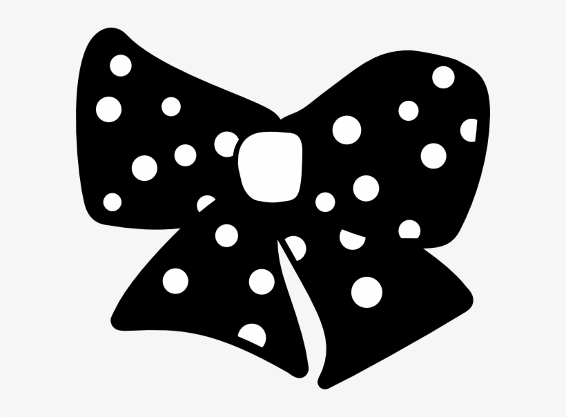Bow Vector Black And White - Black Polka Dot Bow, transparent png