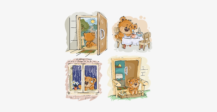 Set Vector Clip Art Illustrations Of Bored Teddy Bears - Libro Que Aburrimiento Ositos, transparent png