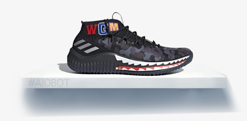 Bape X Adidas Dame 4 Black, transparent png