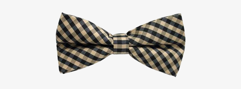 Hautebutch Tan And Black Checkered Bow Tie - Bow Tie Plaid Png, transparent png