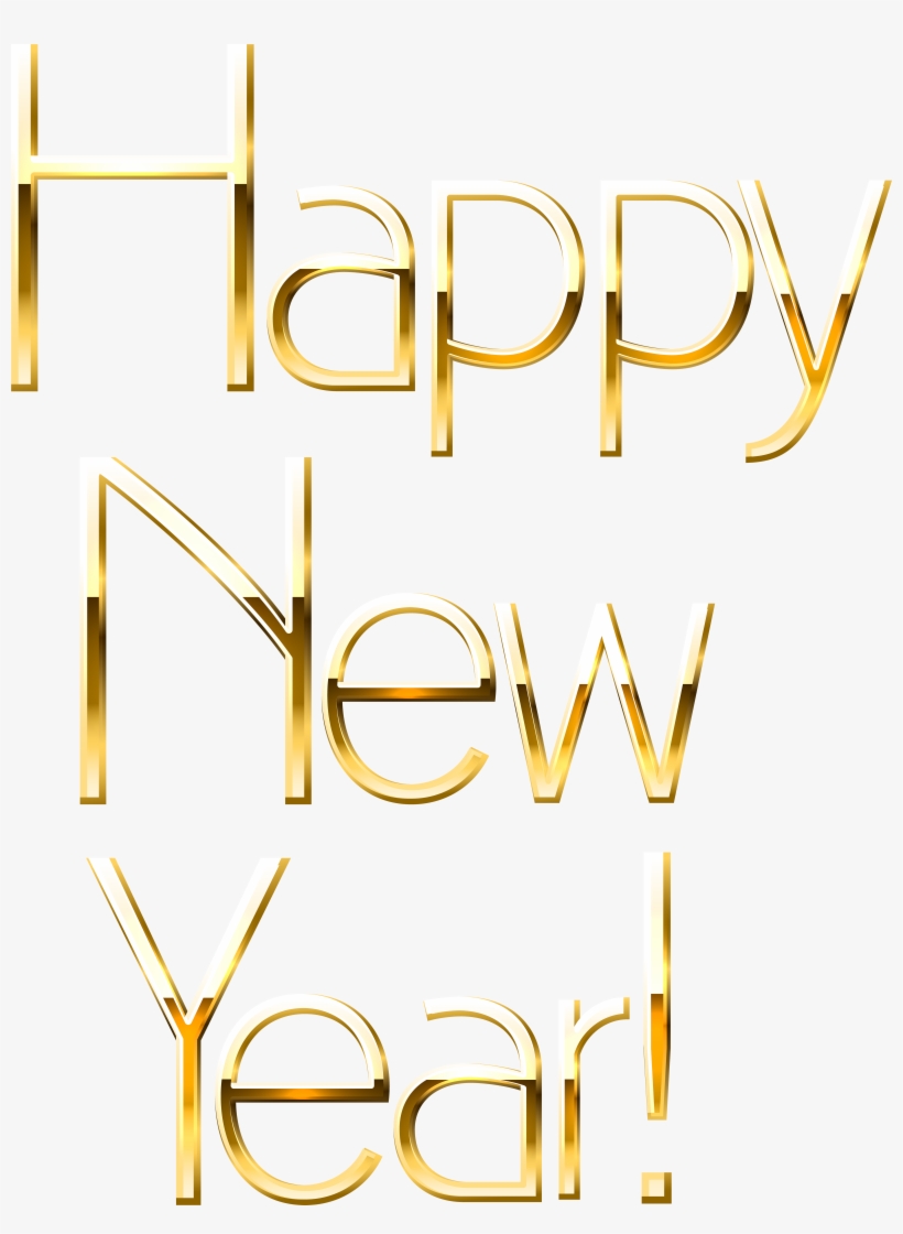 Happy New Year Gold Png Clip Art Image, transparent png