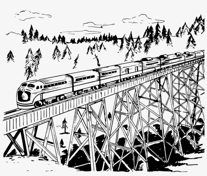 Trestle Bridge Rail Transport Track Rail Profile Computer - Trestle Clipart, transparent png
