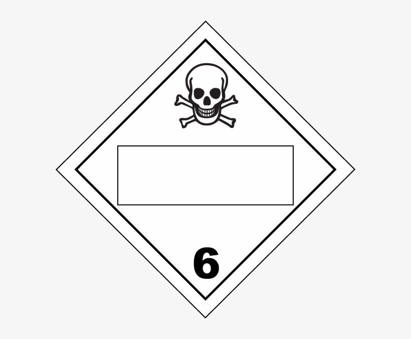 Blank Toxic Gas Class 6 Placard - Iata Dgr Hazard Class 6, transparent png