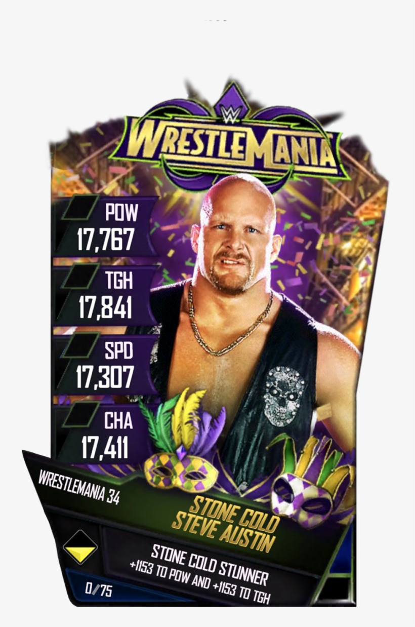 Steveaustin S4 19 Wrestlemania34 - Wwe Supercard Wrestlemania 34 Cards, transparent png