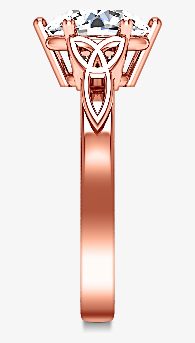 Solitaire Engagement Ring Fiona Celtic Knot 14k Rose - Engagement Ring, transparent png