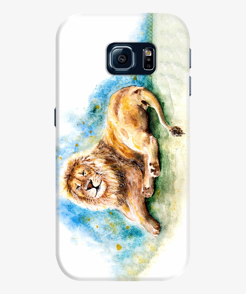 Dailyobjects Lazy Lion Case For Samsung Galaxy S6 Edge - Lion Poster - Mini By Anna Shell, transparent png