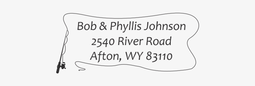 Fishing Pole Address Stamp - Calligraphy, transparent png