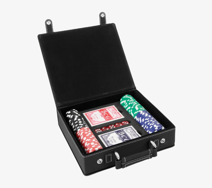Customizable Leatherette Poker Set With Cards, Dice, - Personalized Black & Gold 100 Chip Poker Set, transparent png