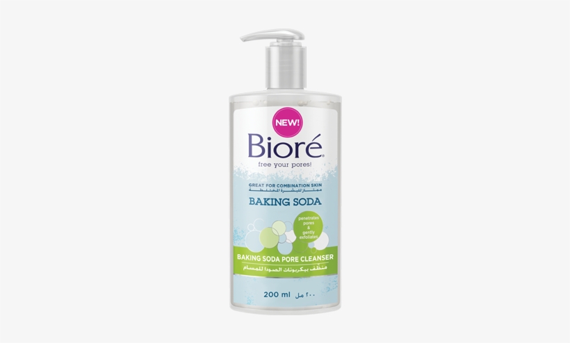 Biore Baking Soda Liquid Cleanser, 6.77 Fluid Ounce, transparent png