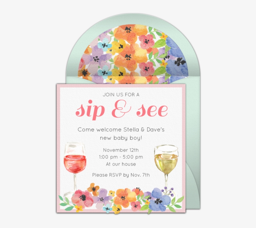 We're Loving This Free Sip & See Party Invitation With - Party, transparent png