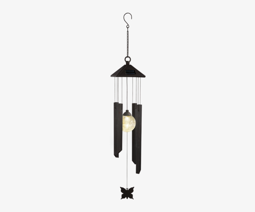 Solar Wind Chime Windy - Solcellslampa Vindspel Med Fjäril Led - Star Trading, transparent png