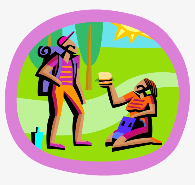 Png Freeuse Stock Hikers Stop For Lunch Image Illustration - Picnic, transparent png