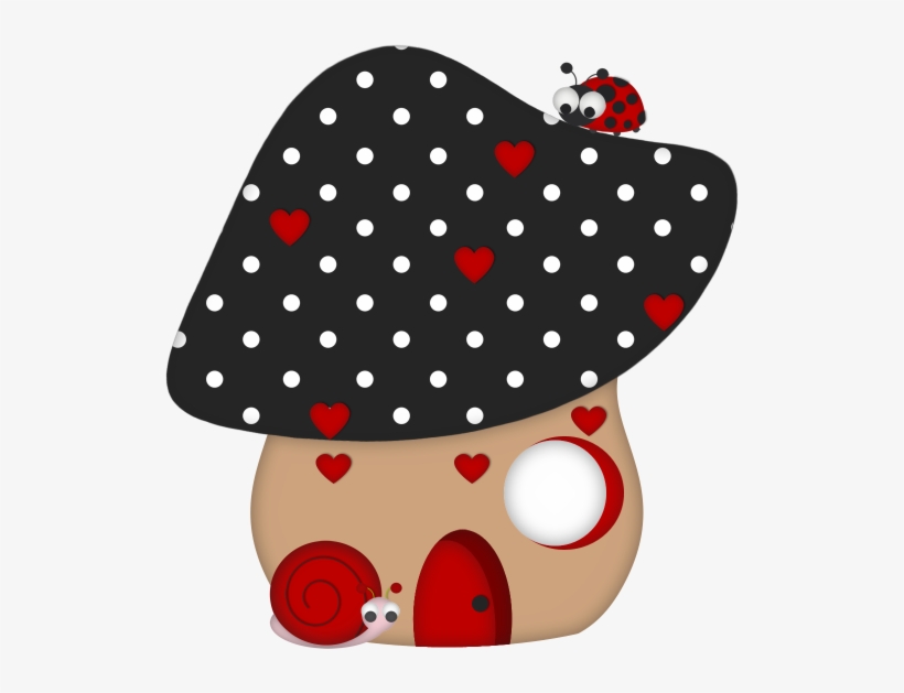 Mushroom Clipart Polka Dot - Ladybug Mushroom Clipart Png, transparent png