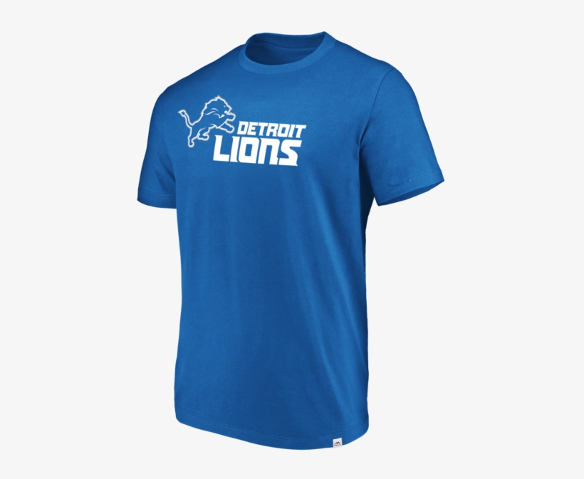 Detroit Lions Majestic Men's Blue Flex Logo T-shirt - Smackdown Live T Shirt, transparent png