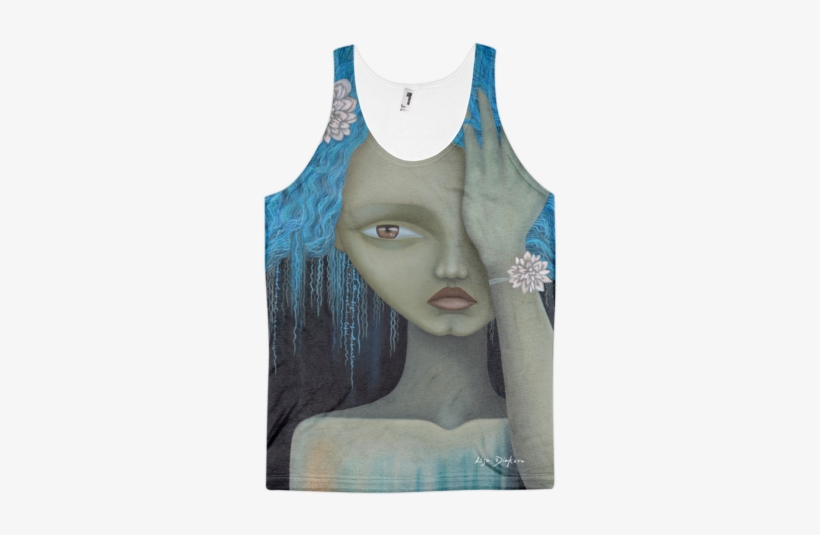 Blue Hair Unisex All Over Print Tank - Blue, transparent png