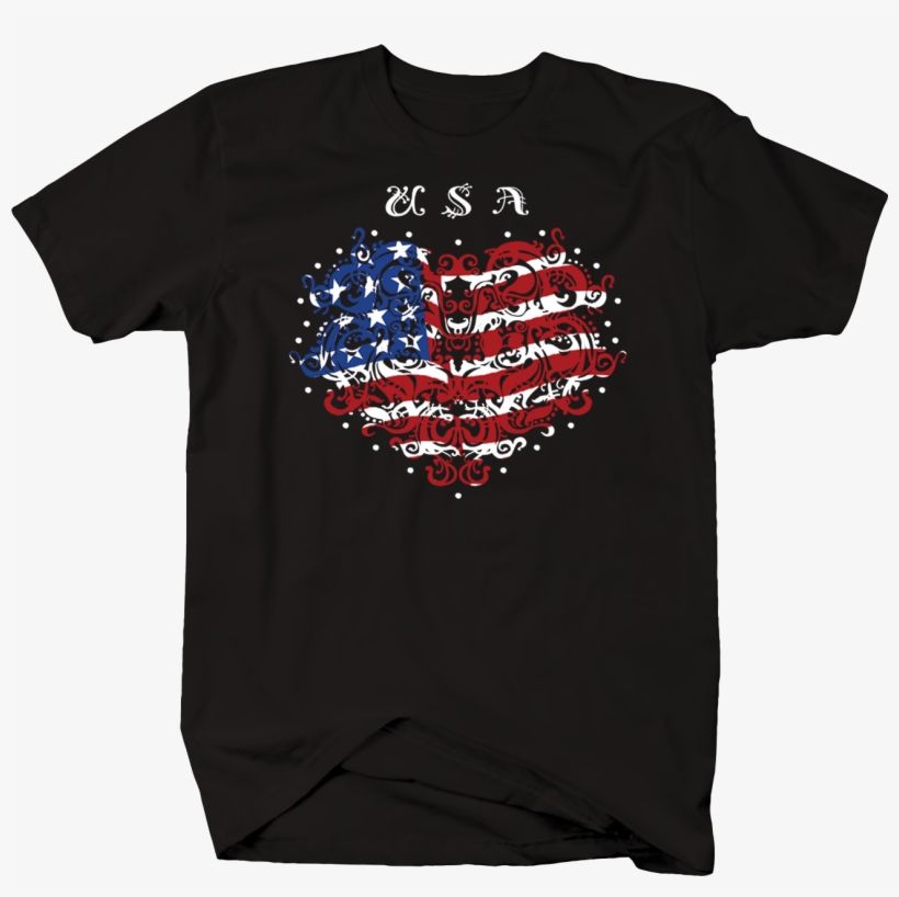 Usa Red White Blue American Flag Heart Stars - Bealestreet56 Usa Razzle Langarmshirt, transparent png