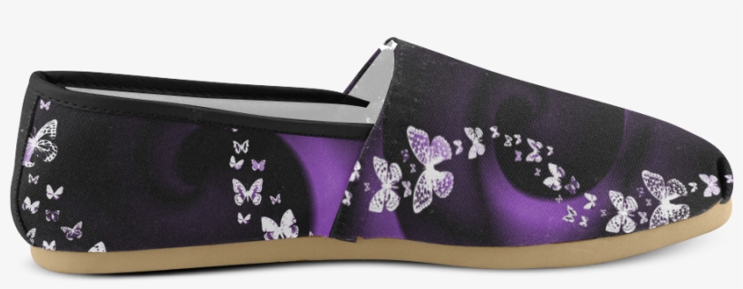 Purple Butterfly Swirl Women's Casual Shoes - Blue Butterfly Swirl Round Ornament, transparent png
