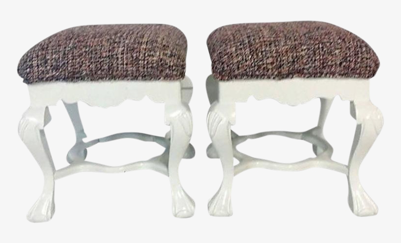 Chippendale Lacquered Mahogany Chanel Upholstered Benches - Footstool, transparent png