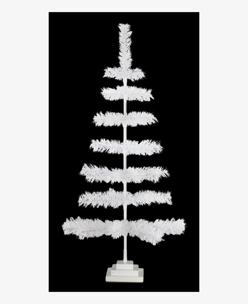 White Christmas Tinsel Tree Retro Style White Feather - Christmas Tree, transparent png