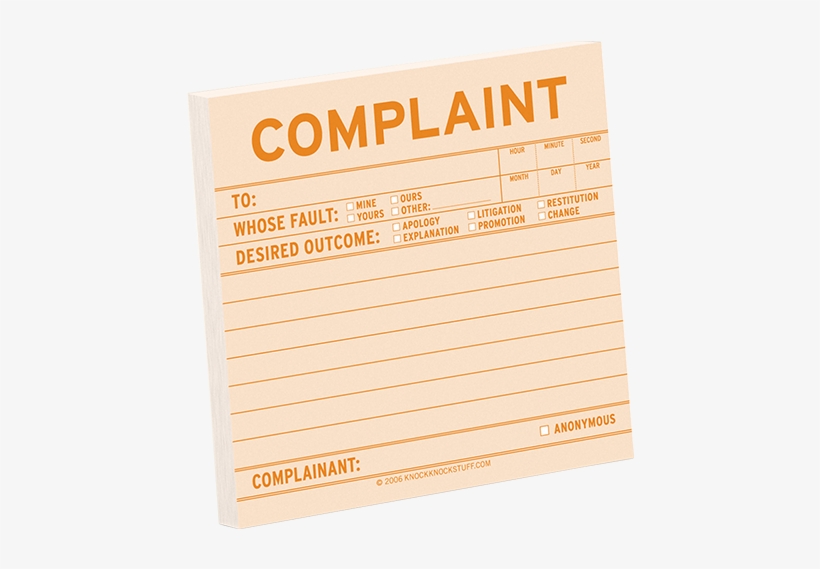 Knock Knock Sticky Note - Complaint Sticky, transparent png