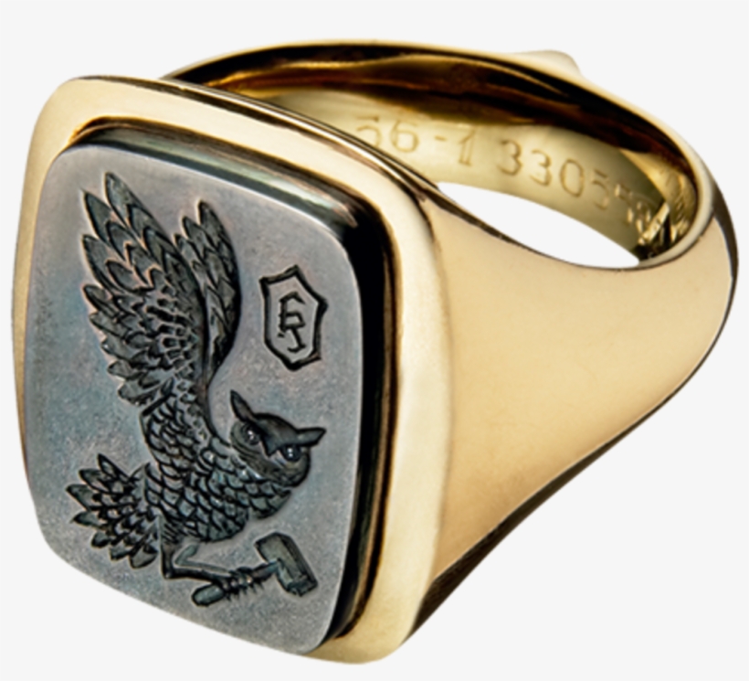 Fonderie 47 Jewelry Made From Melted Down Ak - Owl Signet Ring, transparent png