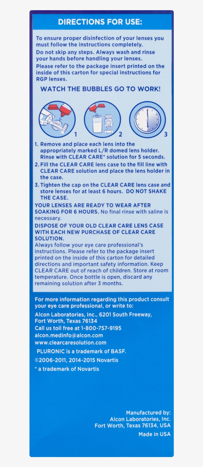 Clear Care Rinse /& Go Solution, 12-ounces Alcon Laboratories - Clear Care Cleaning & Disinfection Solution-12, transparent png