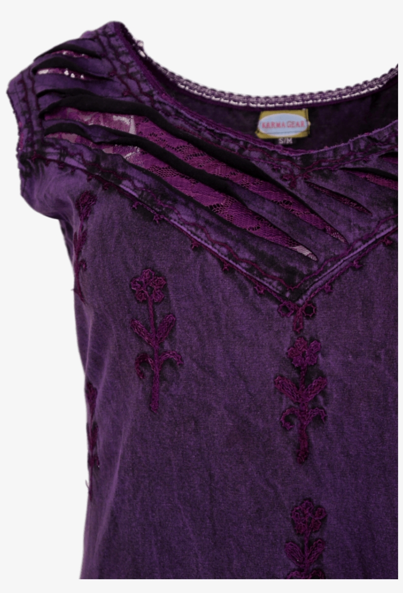 Lace Insert Dress Purple Detail - Dress, transparent png