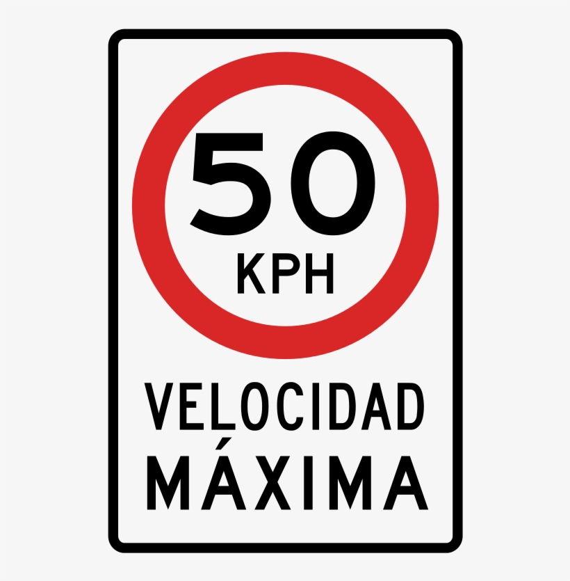 Peru Road Sign R-30 - Speed Limit Sign In Spanish, transparent png